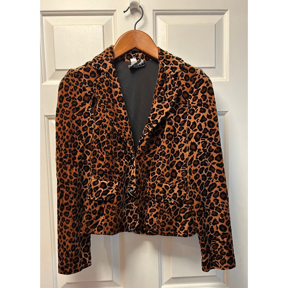 Joseph Ribkoff Leopard Print Velvet Blazer Jacket Chic Animal Print, Size 6